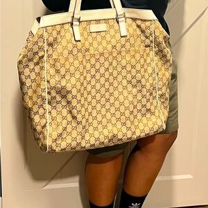SOLD Guccis Large Tote Bag - Good condition - brown canvas.